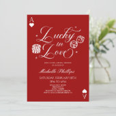 Lucky In Love Playing Card Casino Bridal Shower 招待状 (スタンド正面)