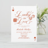 Lucky In Love Playing Card Casino Bridal Shower 招待状 (スタンド正面)