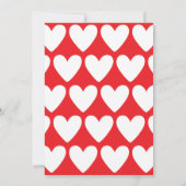 Lucky in Love Red Heart Bridal Shower 招待状 (裏面)