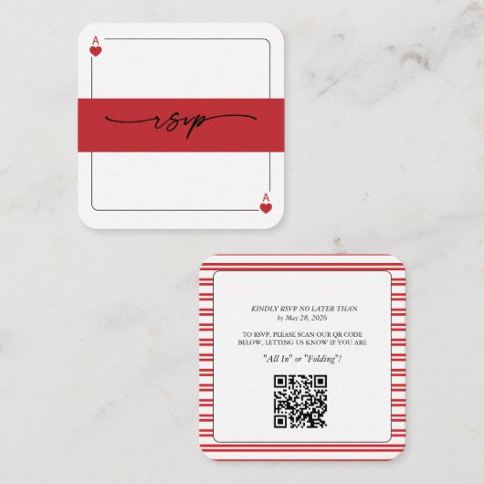Lucky in Love RSVP QR Code Enclosure Card エンクロージャーカード (正面/裏面)