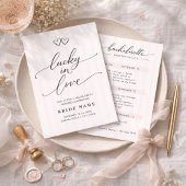 Lucky in Love Script Stripe Bachelorette Weekend 招待状