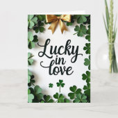 Lucky In Love Shamrock Card カード (正面)