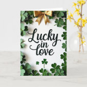 Lucky In Love Shamrock Card カード (黄色い花)