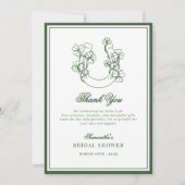 Lucky in Love Shamrock Horseshoe Bridal Shower サンキューカード (正面)