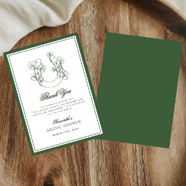 Lucky in Love Shamrock Horseshoe Bridal Shower サンキューカード