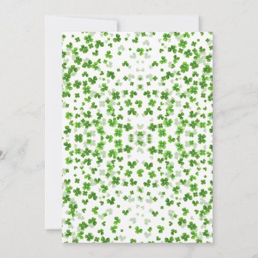 Lucky In Love St. Patrick's Day Bridal Shower 招待状 (裏面)