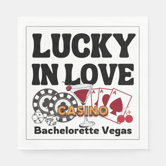 Lucky In Love Vegas Bachelorette スタンダードランチョンナプキン (正面)