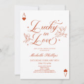 Lucky In Love Vintage Cupid Bridal Shower 招待状 (正面)
