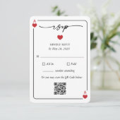 Lucky in Love Wedding RSVP Card with QR Option 招待状 (スタンド正面)