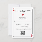 Lucky in Love Wedding RSVP Card with QR Option 招待状 (正面)