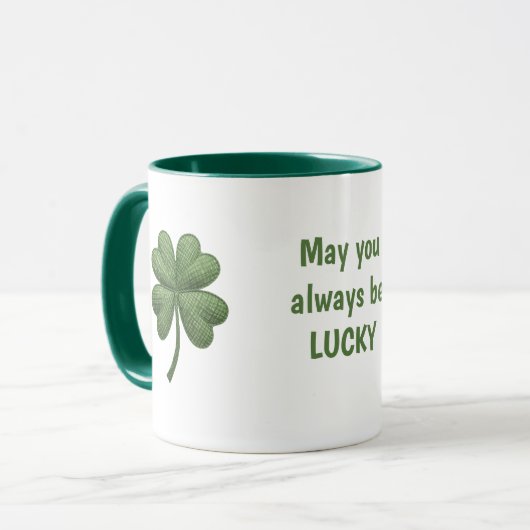 Lucky Irish Four Leaf Clover Mug マグカップ (正面左)