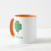 Lucky Irish Green Clover Personalized Coffee Mug マグカップ (正面左)