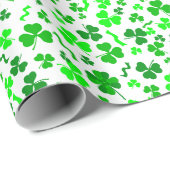 Lucky Irish Shamrocks Confetti Pattern ラッピングペーパー (ロールコーナー)