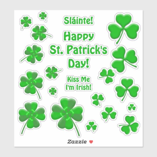 Lucky Irish Shamrocks Personalized シール (シート)