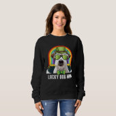 Lucky Jack Russell Terrier Dog Mom St Patricks Day スウェットシャツ (正面フル)