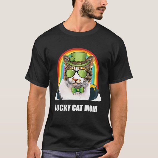 Lucky Japanese Bobtail Cat Mom St Patricks Day Tシャツ (正面)