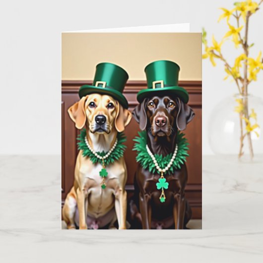 Lucky Labs St Patricks Day Card カード (黄色い花)