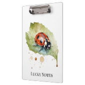 Lucky Ladybug on Leaf クリップボード (左)