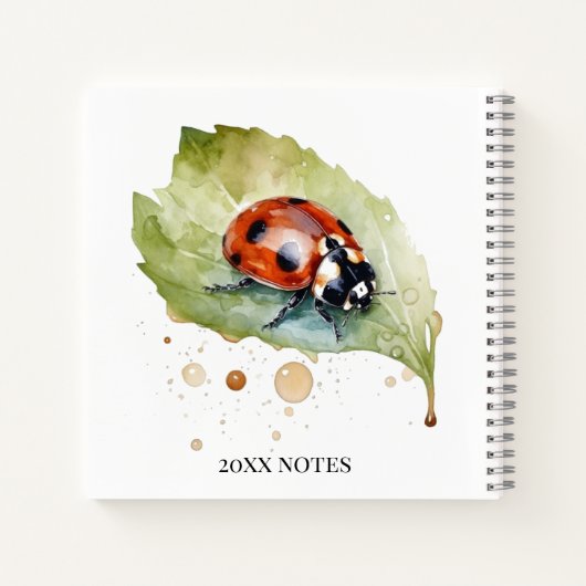 Lucky Ladybug on Leaf ノートブック (裏面)