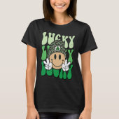 Lucky Leopard Smile Face Meme  St Patricks Day Wom Tシャツ (正面)