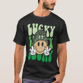 Lucky Leopard Smile Face Meme  St Patricks Day Wom Tシャツ (正面)