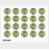 Lucky Leprechaun and Clover Round Sticker Set ラウンドシール (シート)