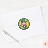 Lucky Leprechaun and Clover Round Sticker Set ラウンドシール (封筒)