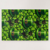 Lucky leprechaun black cat jigsaw puzzle Saint Pat ジグソーパズル (横)