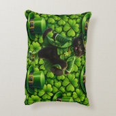 Lucky leprechaun black cat Saint Patrick's Day Pat アクセントクッション (裏面(縦))