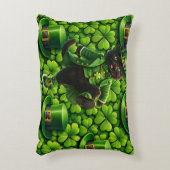 Lucky leprechaun black cat Saint Patrick's Day Pat アクセントクッション (正面(垂直))