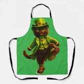Lucky leprechaun black cat Saint Patrick's Day Pat エプロン (正面)