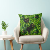 Lucky leprechaun black cat Saint Patrick's Day Pat クッション (椅子)