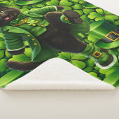 Lucky leprechaun black cat Saint Patrick's Day Pat シェルパブランケット (3/4)