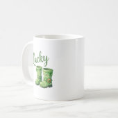 Lucky Leprechaun Boots Watercolor Patrick's Day  コーヒーマグカップ (正面左)