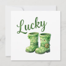 Lucky Leprechaun Boots Watercolor Patrick's Day 