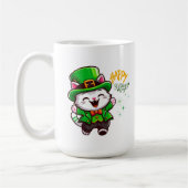 Lucky Leprechaun Cat コーヒーマグカップ (左)
