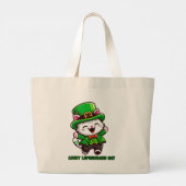 Lucky Leprechaun Cat Tote Bag ラージトートバッグ (裏面)