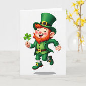 Lucky Leprechaun Four Leaf Clover Card カード (黄色い花)