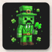 Lucky Leprechaun Funny St Patrick's Day Video Game コースター (正面)