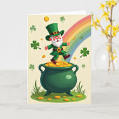 Lucky Leprechaun Gold Coin Card カード (黄色い花)