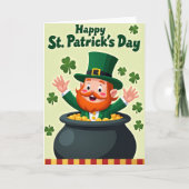 Lucky Leprechaun Greeting Card カード (正面)