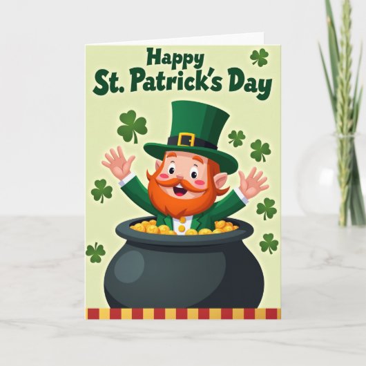 Lucky Leprechaun Greeting Card カード (正面)