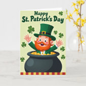 Lucky Leprechaun Greeting Card カード (黄色い花)