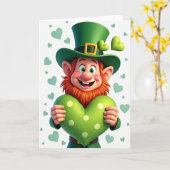 Lucky Leprechaun Heart Card カード (黄色い花)