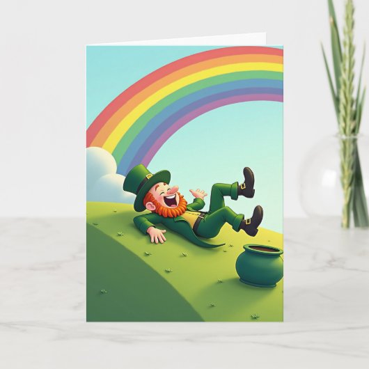 Lucky Leprechaun Laughing Card カード (正面)