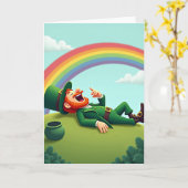 Lucky Leprechaun Laughter Card カード (黄色い花)