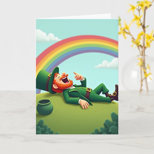 Lucky Leprechaun Laughter Card カード (黄色い花)