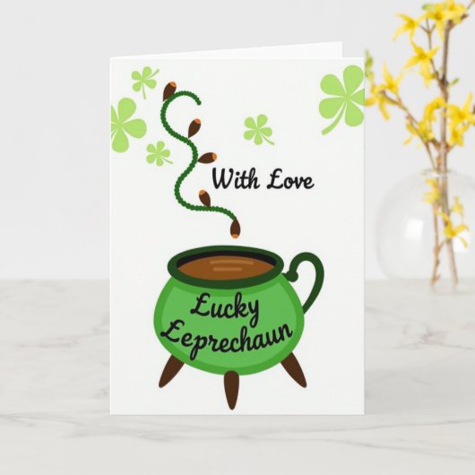 Lucky Leprechaun Love For Partner Card カード (黄色い花)