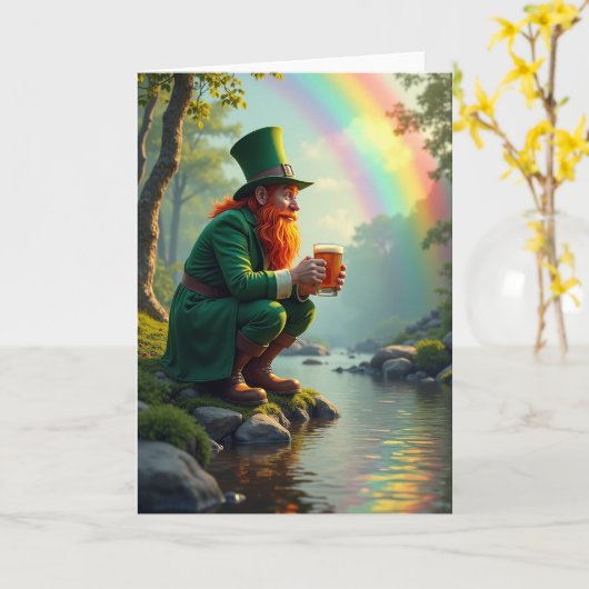 Lucky Leprechaun Rainbow Day Card カード (黄色い花)
