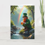 Lucky Leprechaun Scene Greeting Card カード (正面)